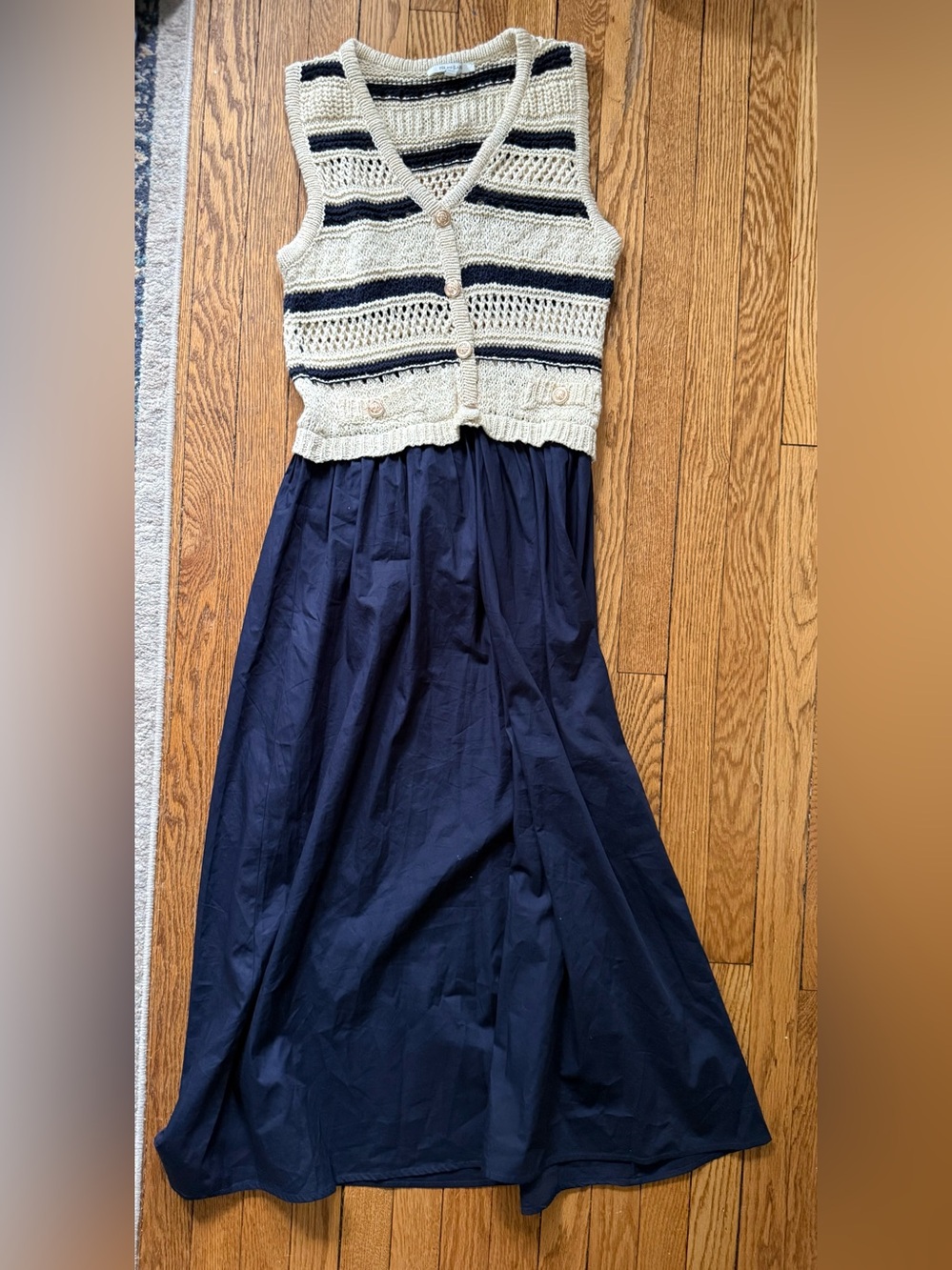 Zoe And Claire Mixed Media Maxi Dress - Size Medium